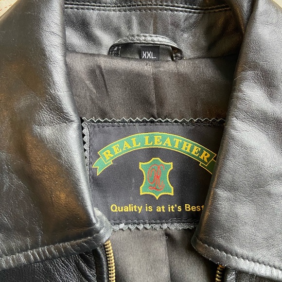 Black genuine leather jacket - Picture 3 of 6